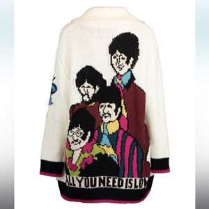 STELLA MCCARTNEY X The Beatles “Cream Virgin Wool Intarsia Cardigan”